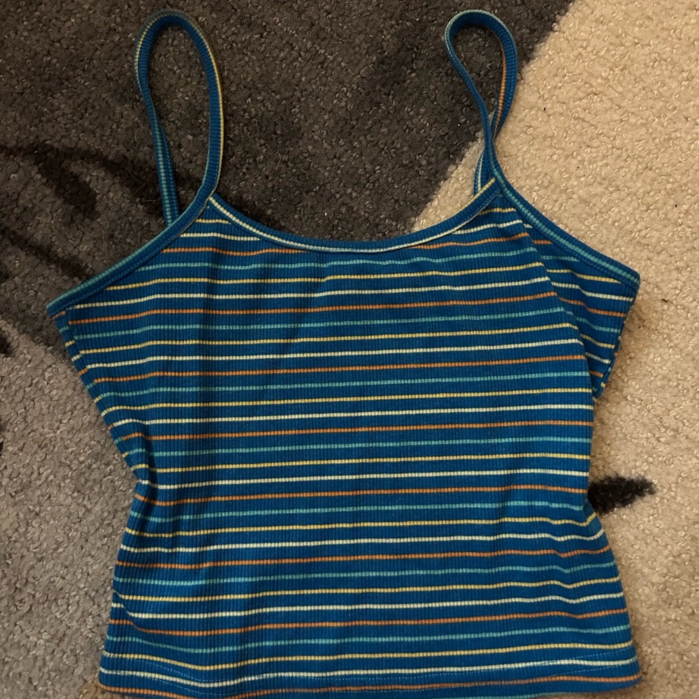 SHEIN Blue and Black Fitted Crop Camisole